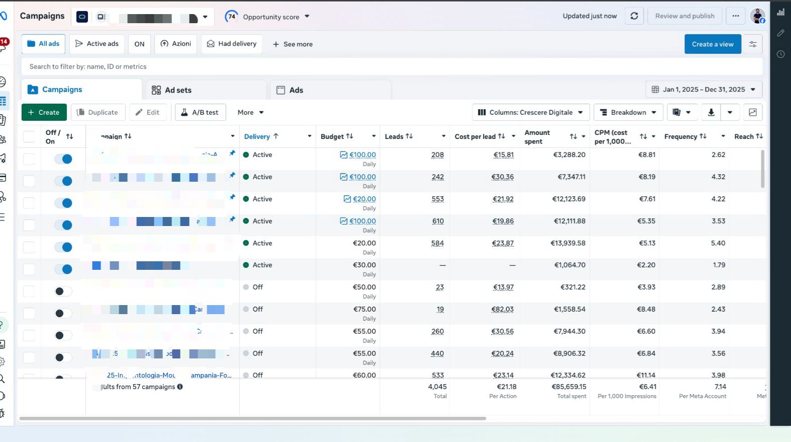 Resultados Meta Ads Manager 2025